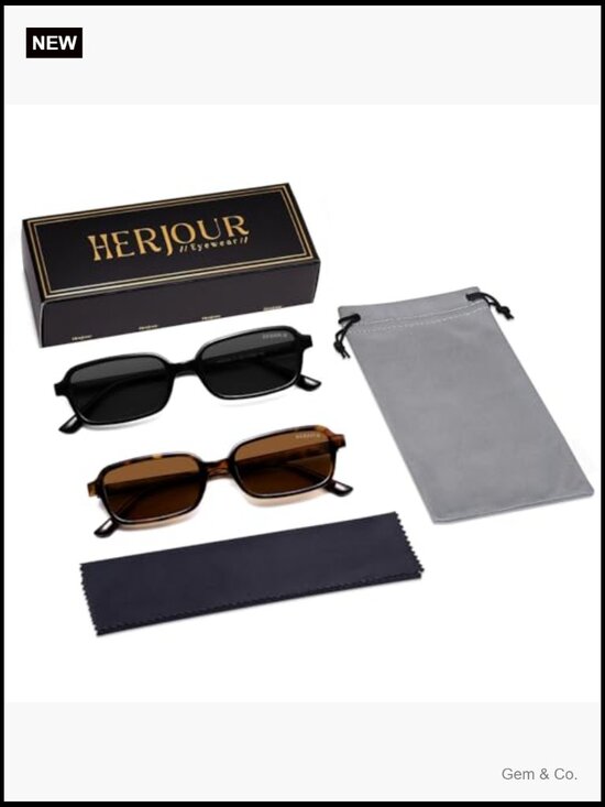 Polarized Retro Rectangle Sunglasses 2-Pack UV Protection Classic main image 7
